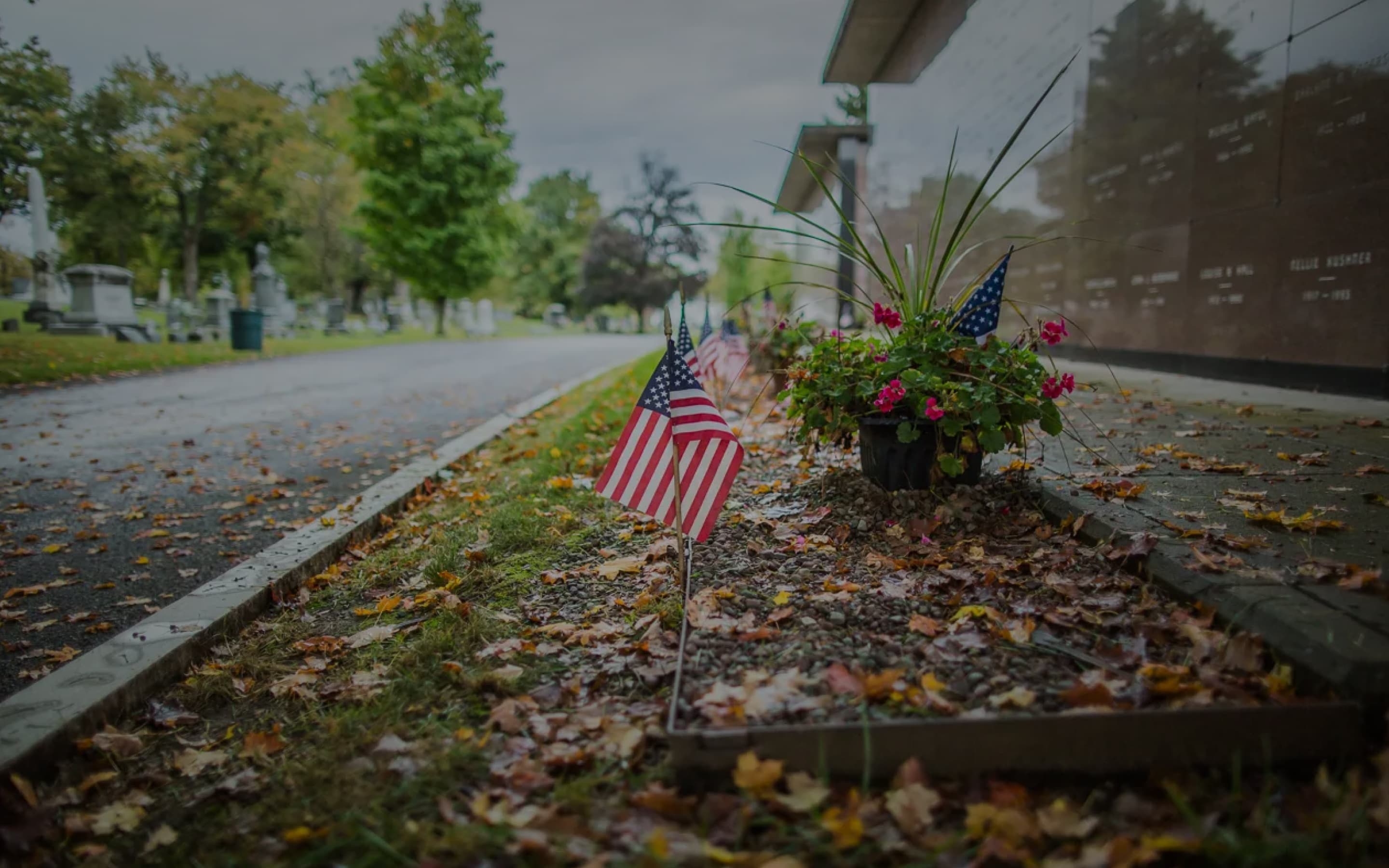Photo with a view of Mount Hope Cemetery