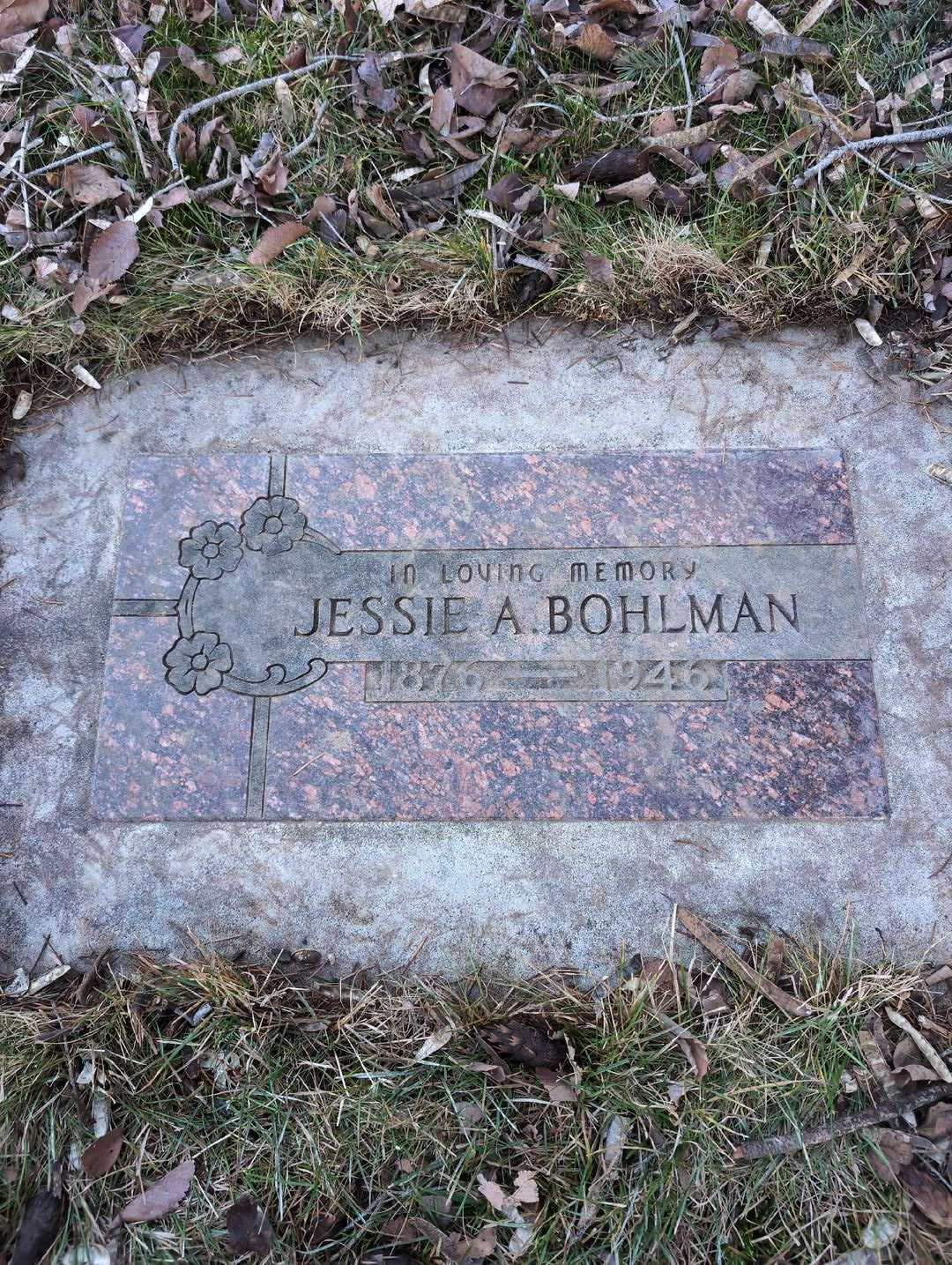 Jessie Arabella Bohlman's grave. Photo 3