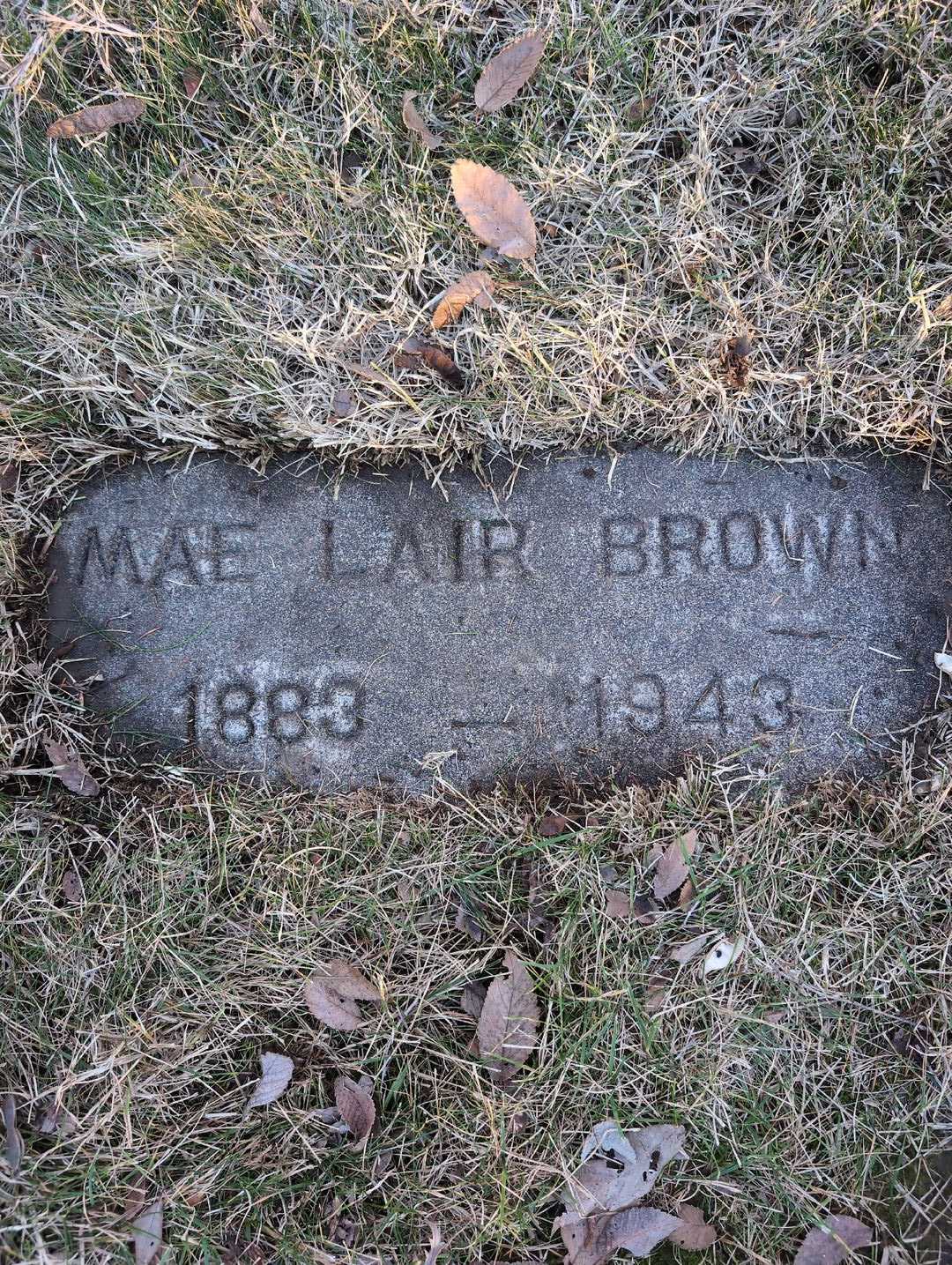 Mae B. Lair Brown's grave. Photo 3