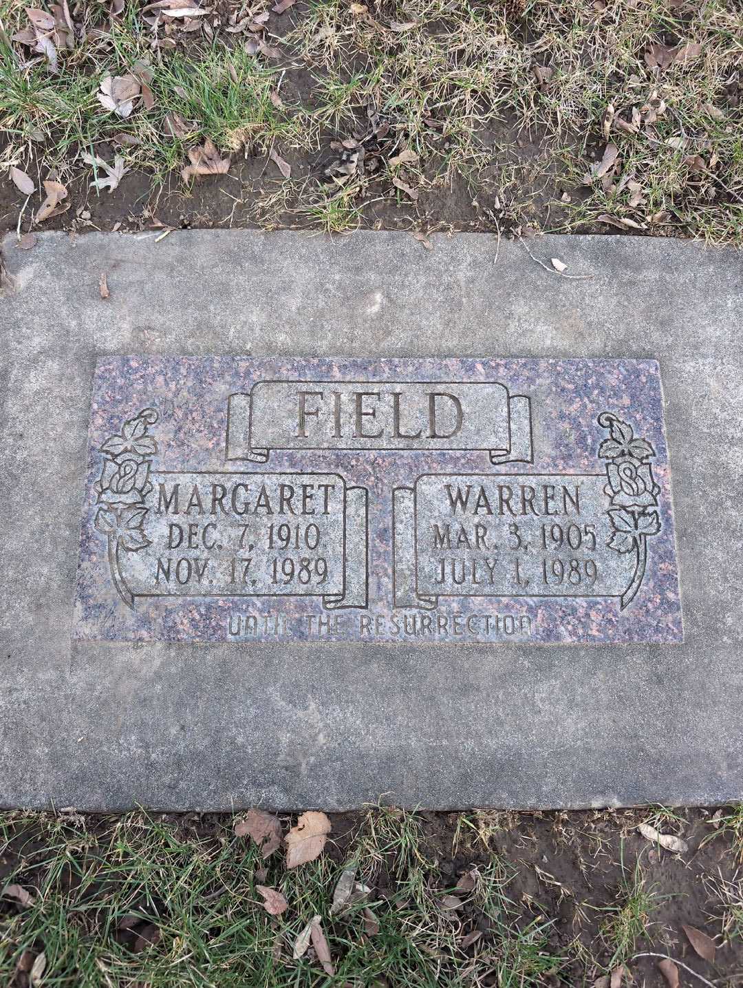 Warren Francis Field's grave. Photo 3