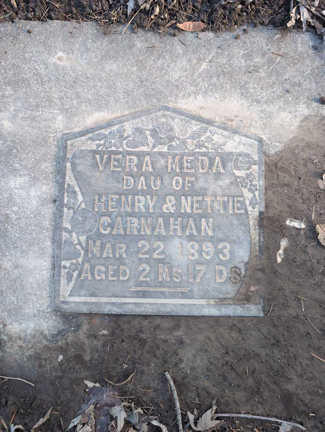 Vera Meda Carnahan's grave. Photo 3