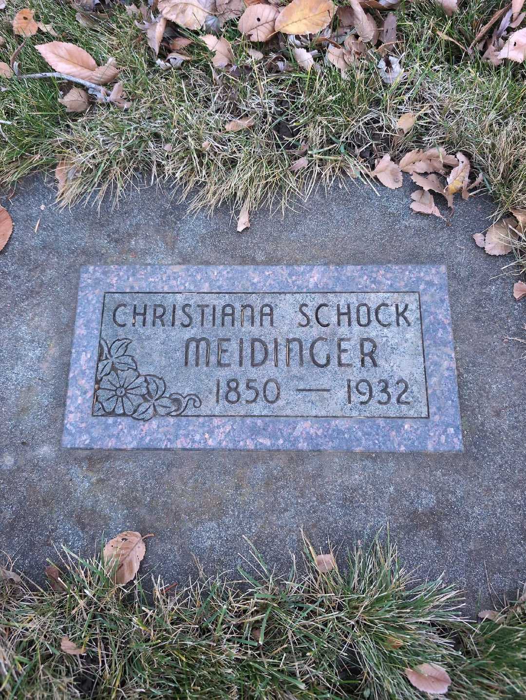 Christiana Schock Meidinger's grave. Photo 3