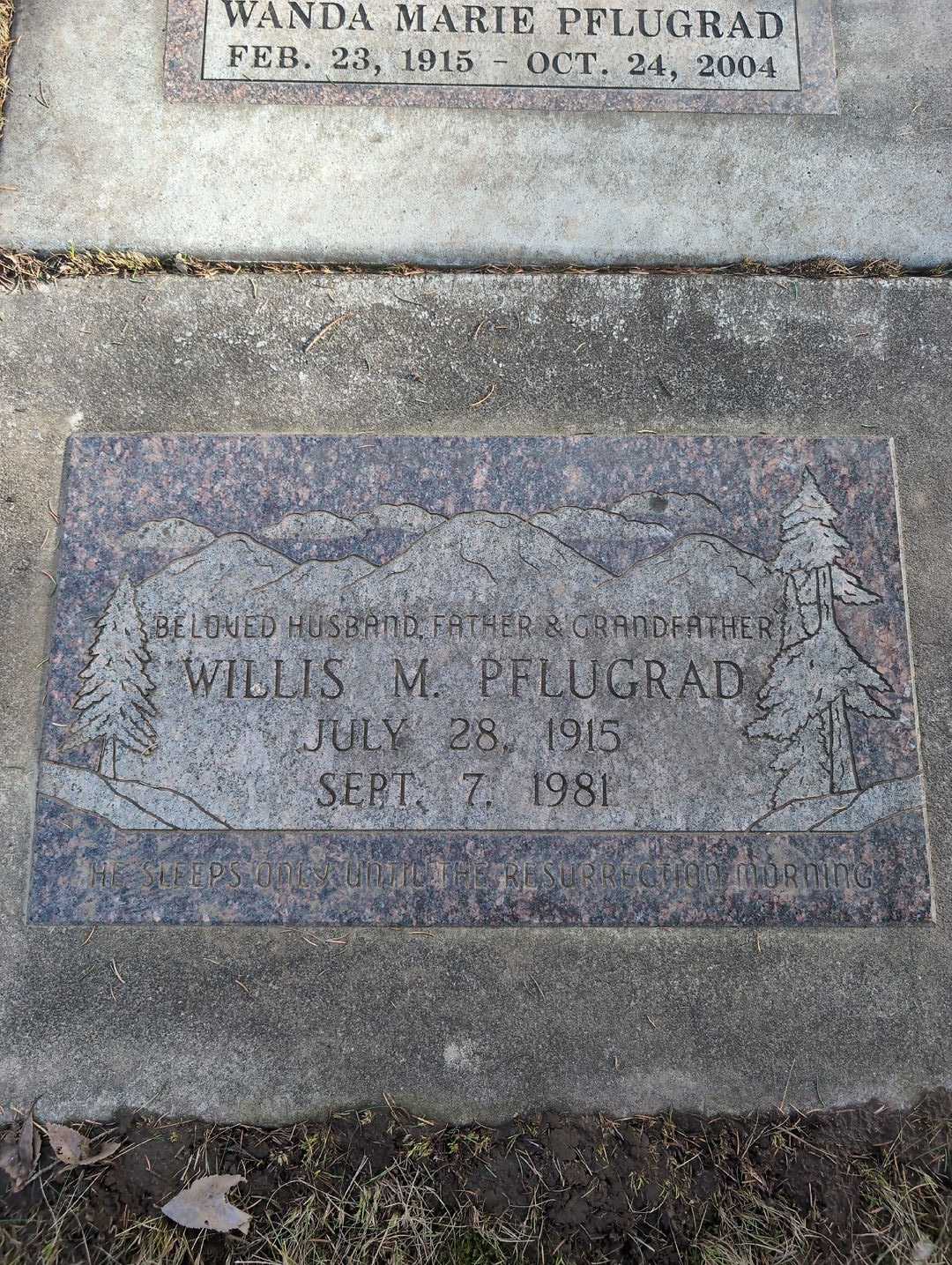 Willis M. Pflugrad's grave. Photo 3