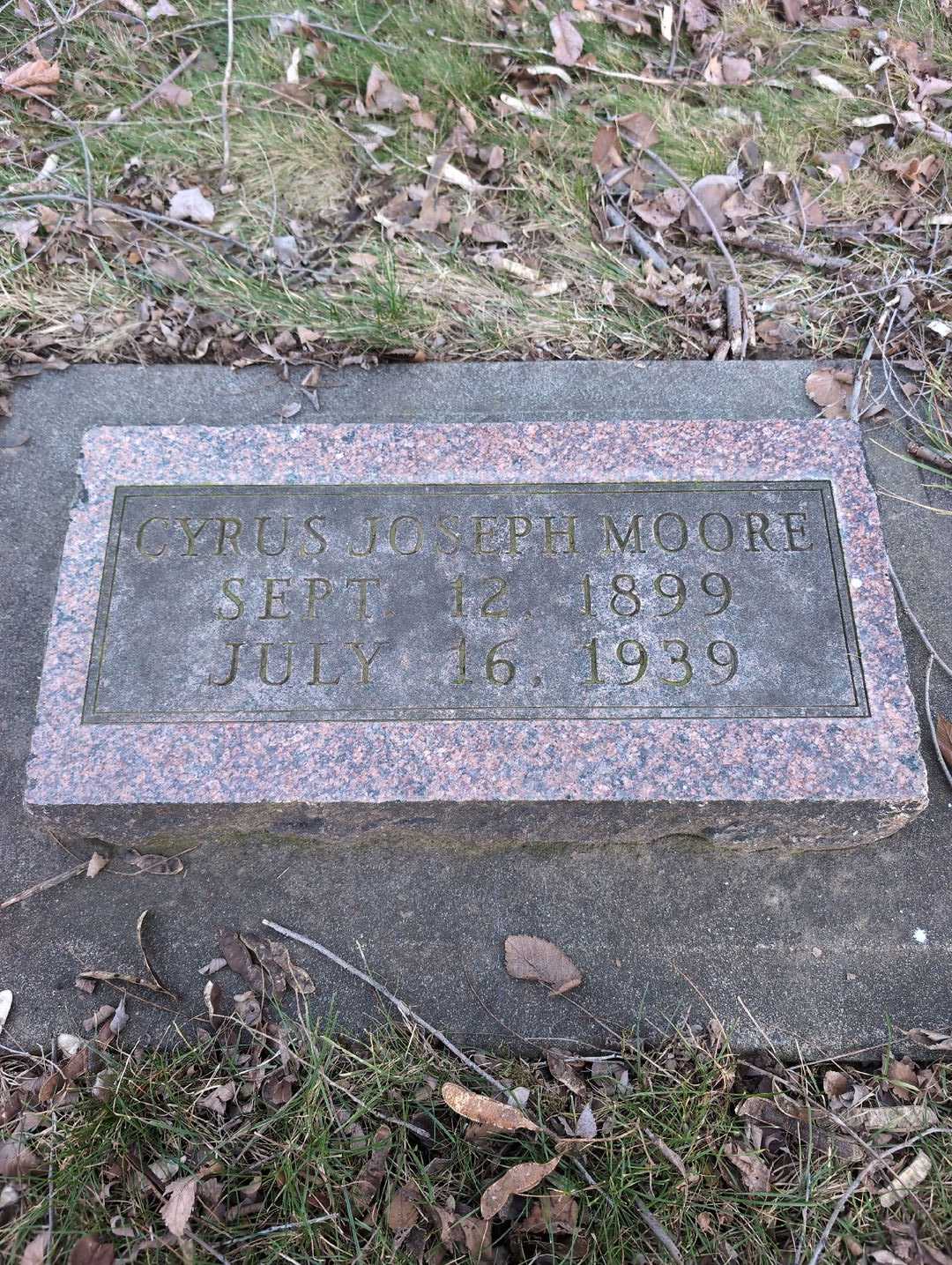 Cyrus Joseph Moore's grave. Photo 3