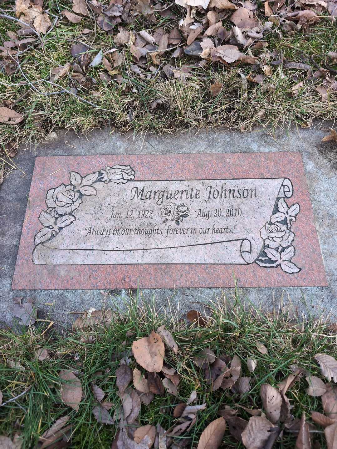 Marguerite Johnson's grave. Photo 3