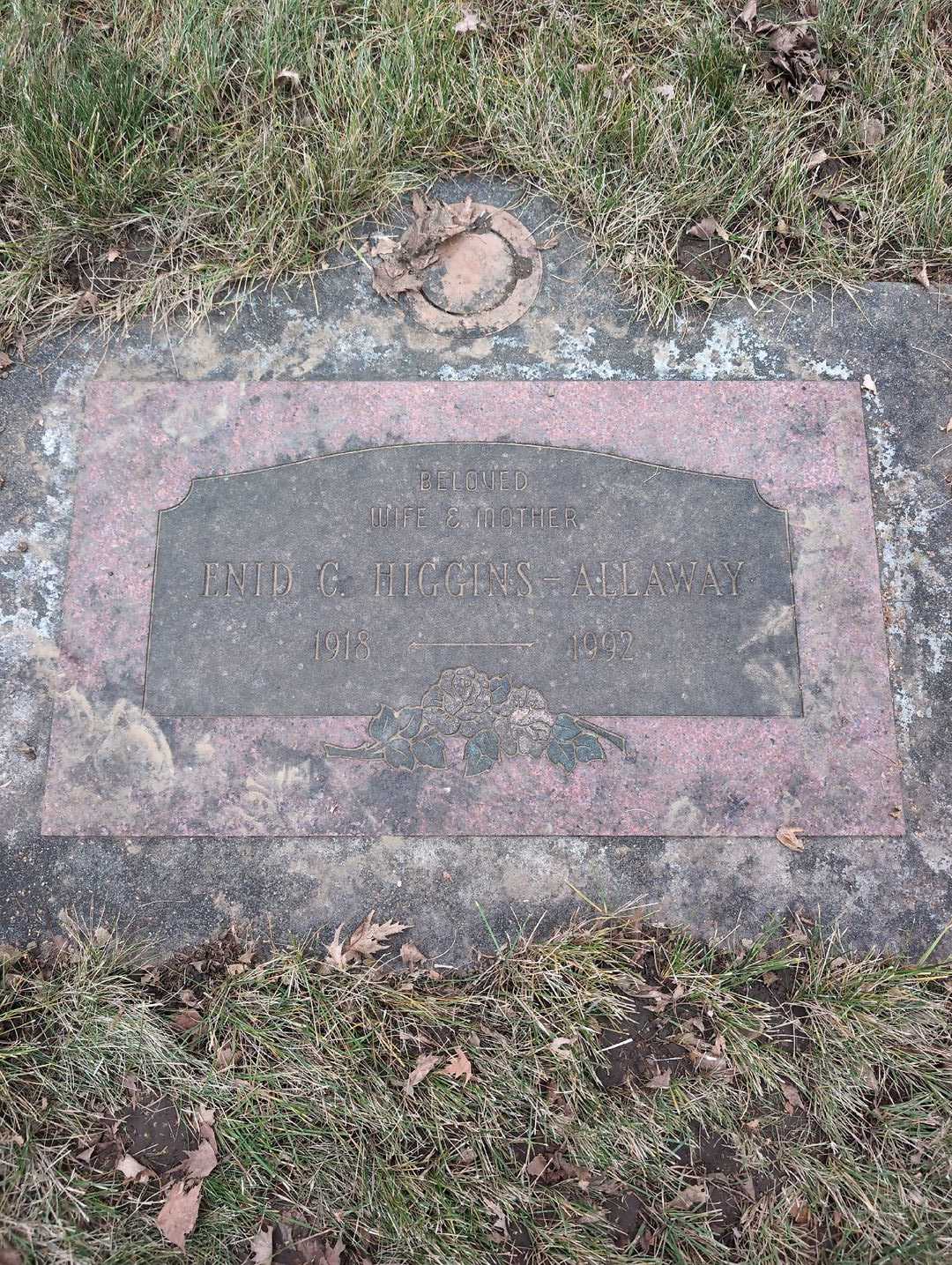 Enid C. Higgins-Allaway's grave. Photo 3