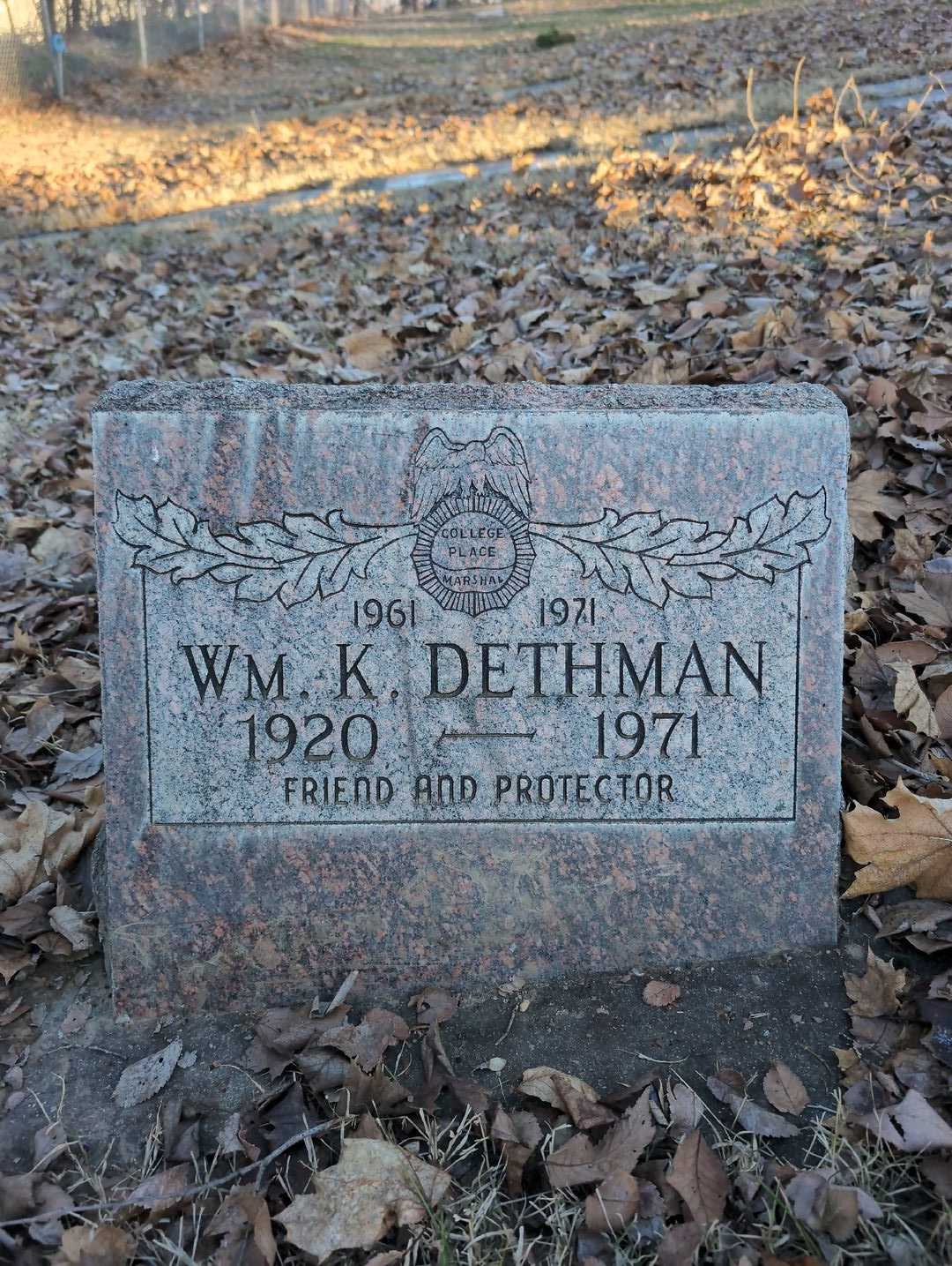 William Keith Dethman's grave. Photo 3