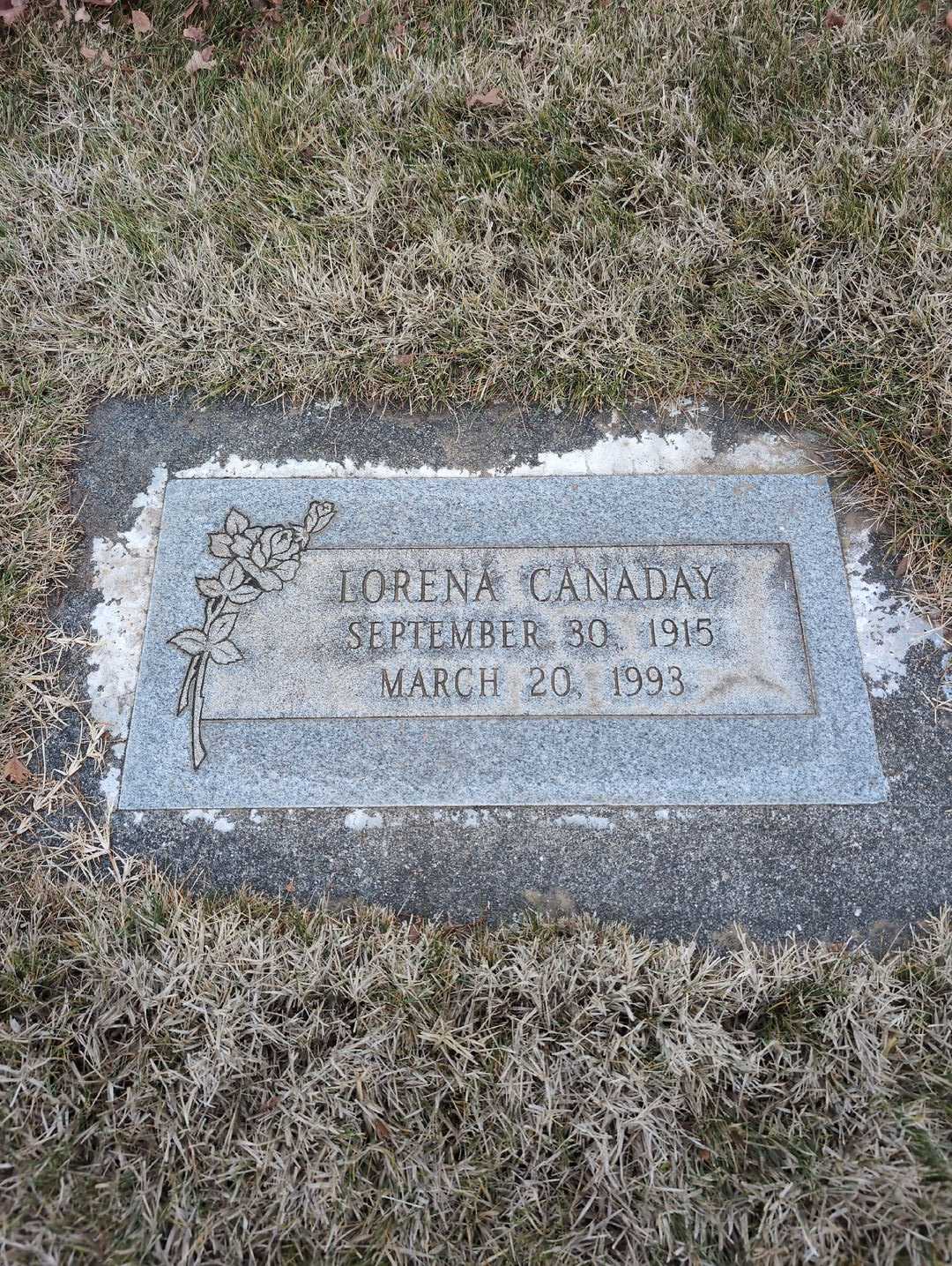Lorena Canaday's grave. Photo 1