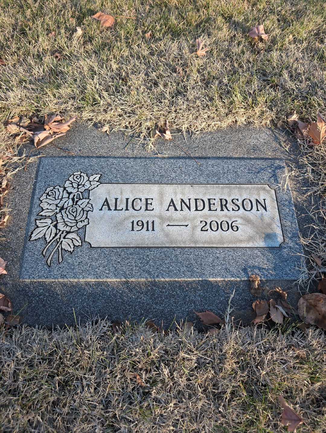 Alice Anderson's grave. Photo 3