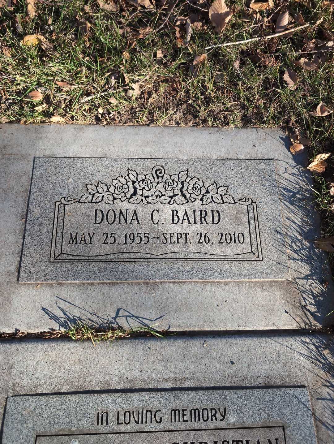 Dona C. Baird's grave. Photo 7
