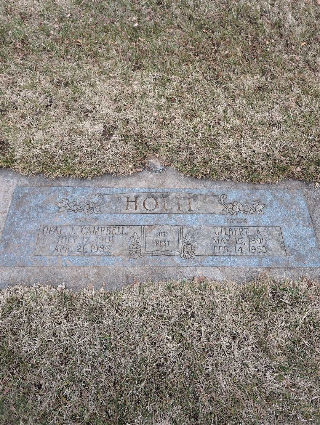 Opal J. Campbell Holte's grave. Photo 1
