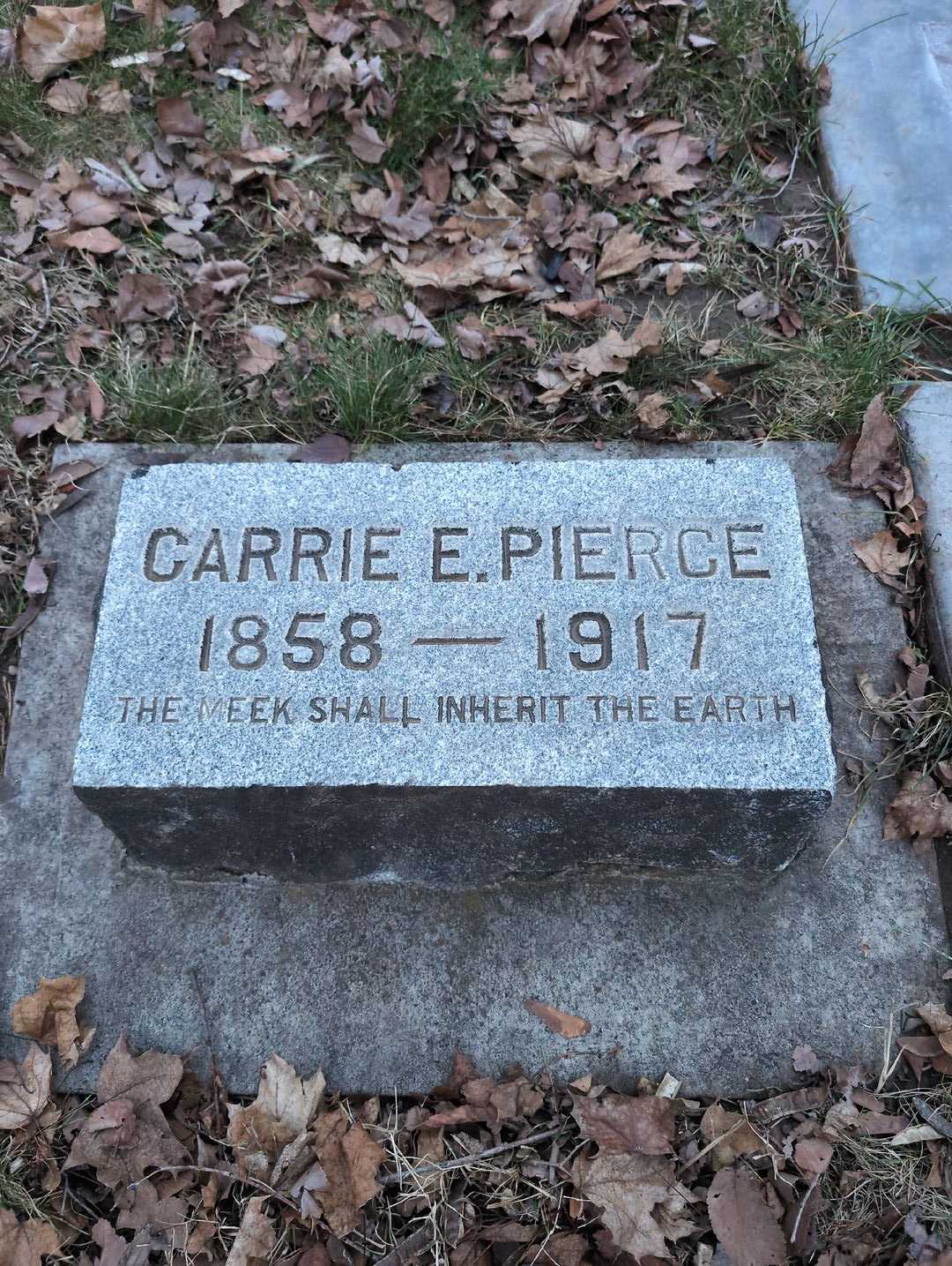 Carrie E. Pierce's grave. Photo 3
