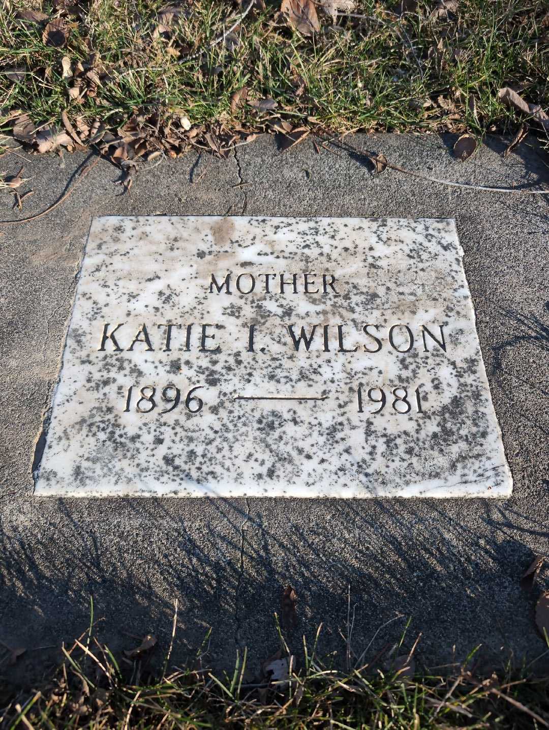 Katie I. Uber Wilson's grave. Photo 3