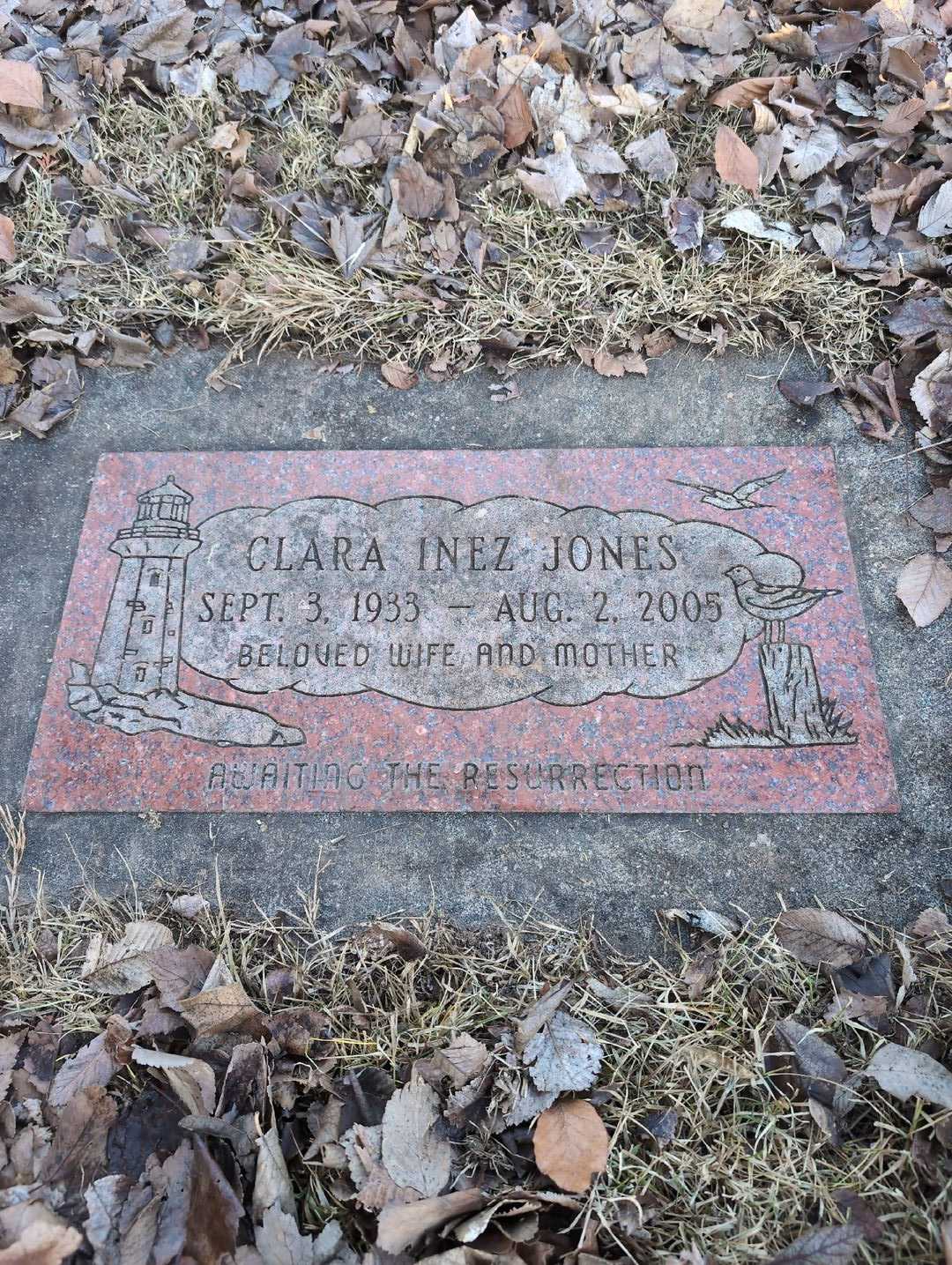 Clara Inez Jones's grave. Photo 3