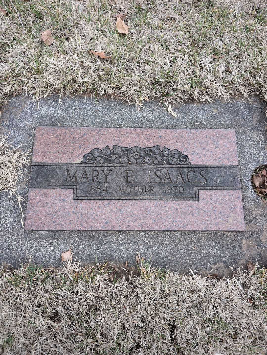 Mary E. Isaacs's grave. Photo 1
