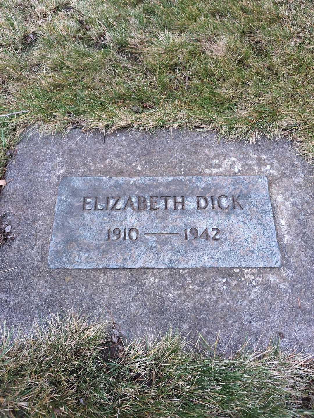 Elizabeth Elsie Dick's grave. Photo 3