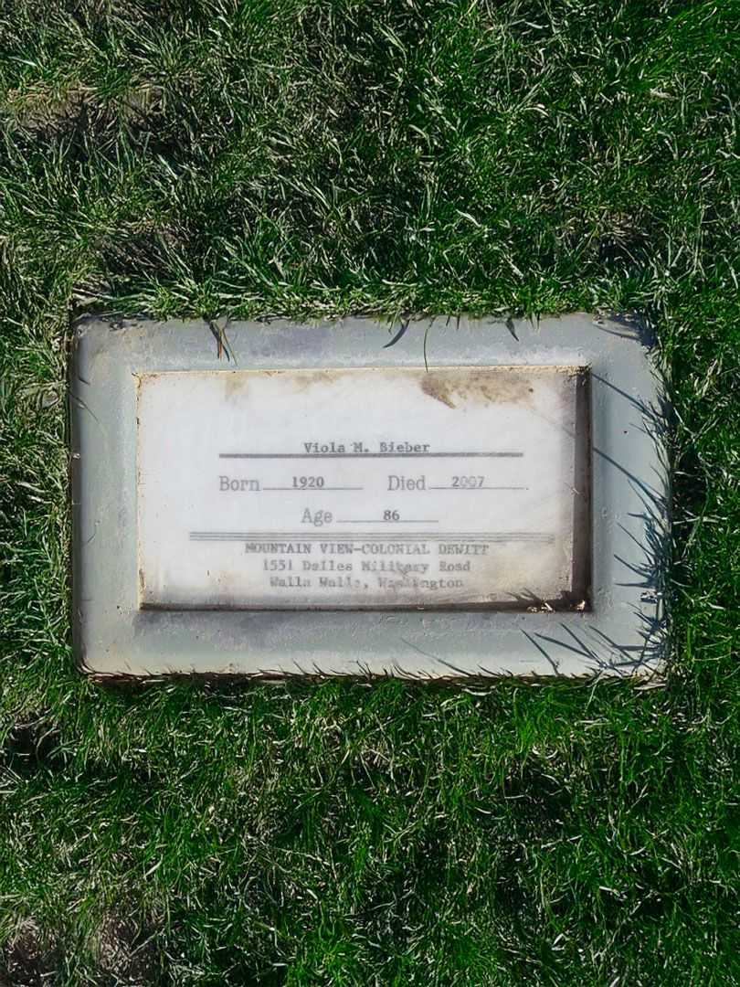 Viola M. Bieber's grave. Photo 5