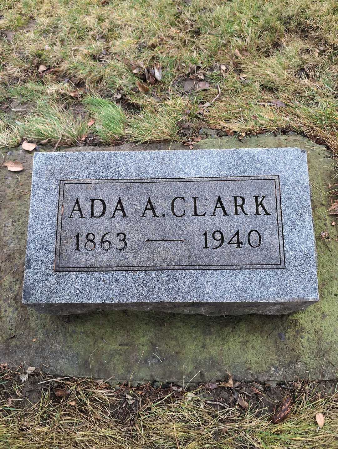 Ada A. Clark's grave. Photo 3