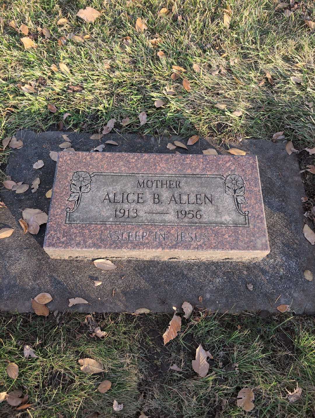 Alice Bertha Allen's grave. Photo 3