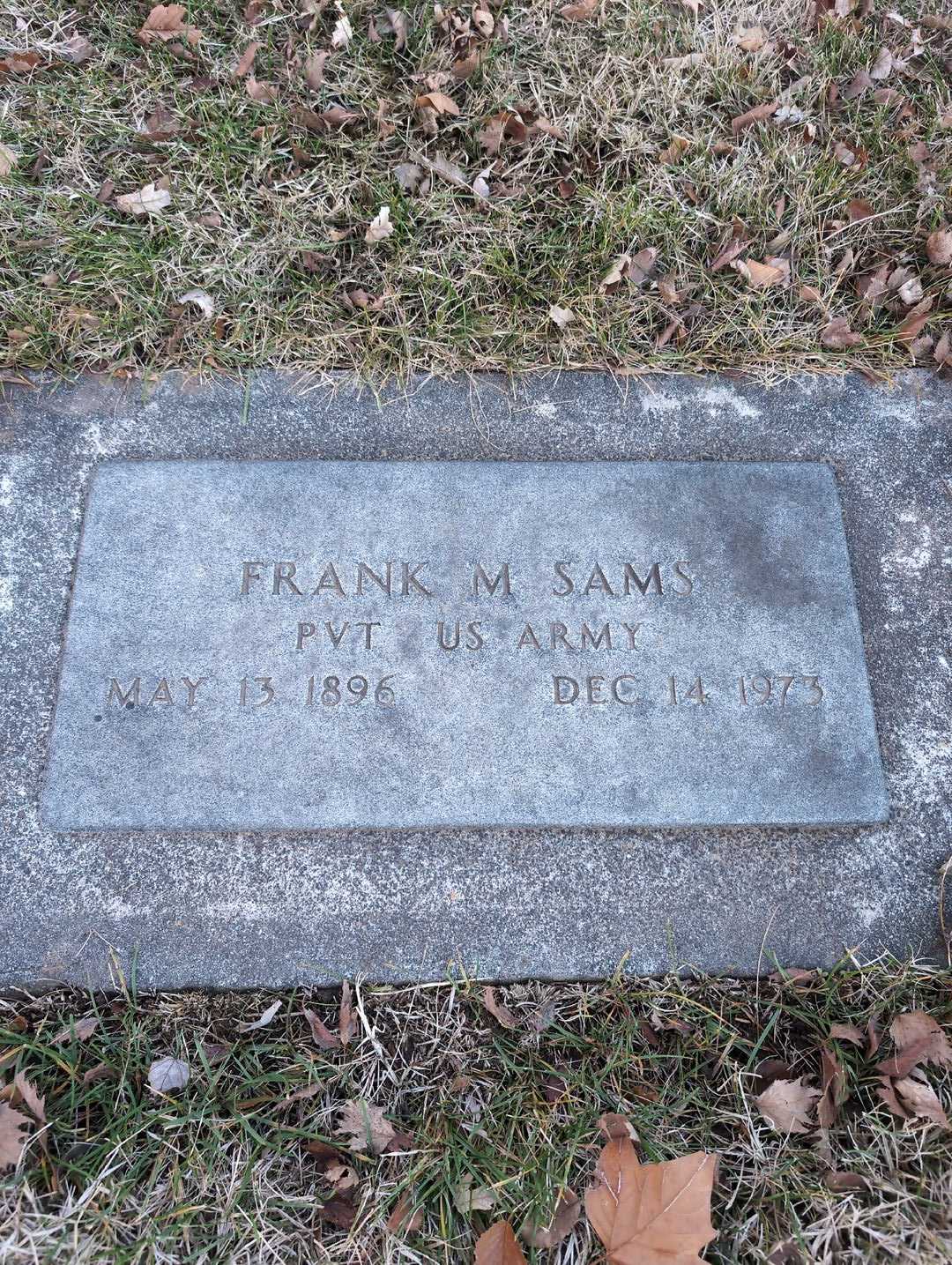 Frank M. Sams's grave. Photo 3