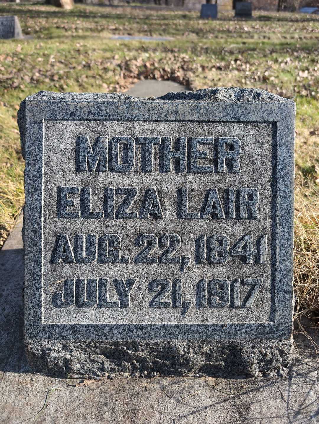 Eliza Lair's grave. Photo 3