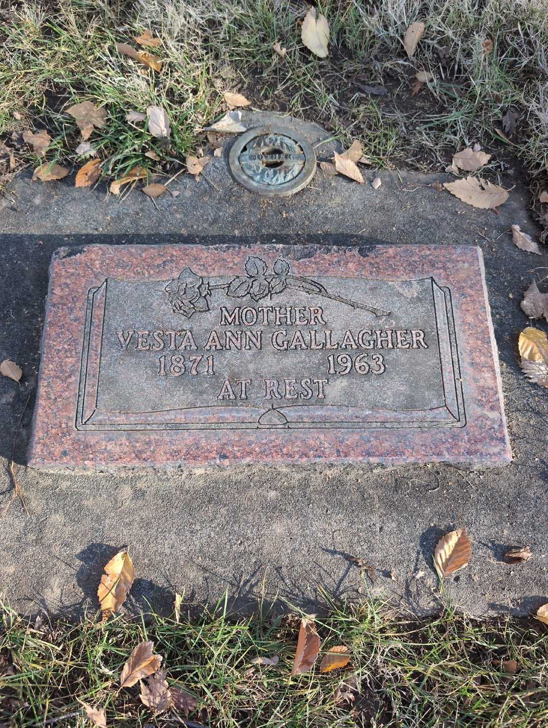 Vesta Ann Gallagher's grave. Photo 1