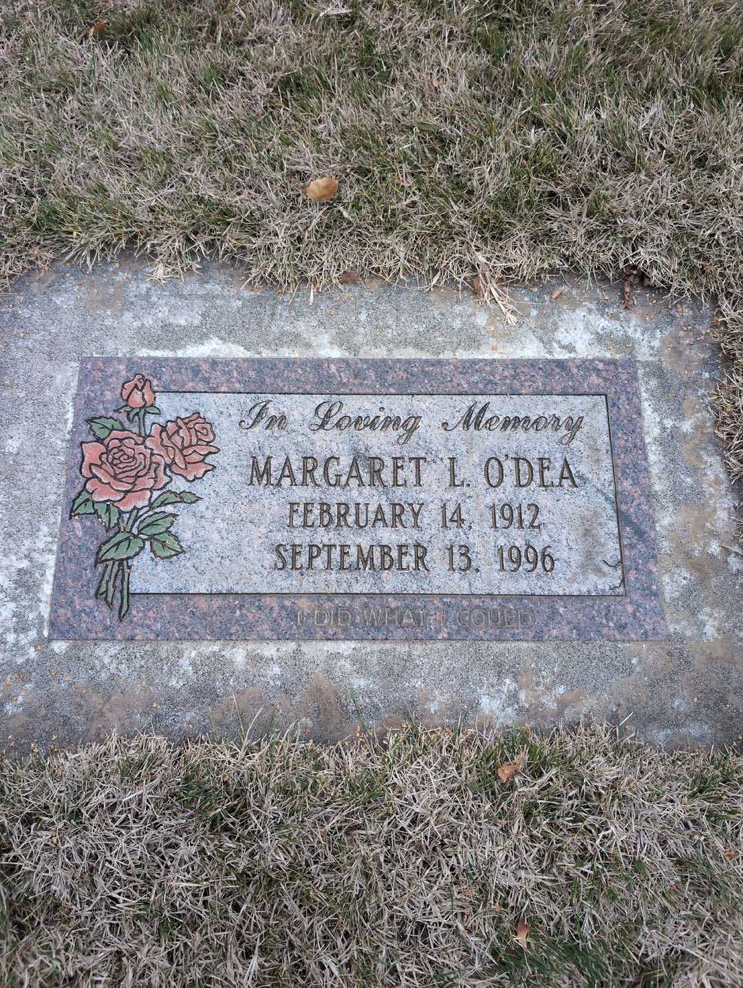Margaret Lilian O'Dea's grave. Photo 3