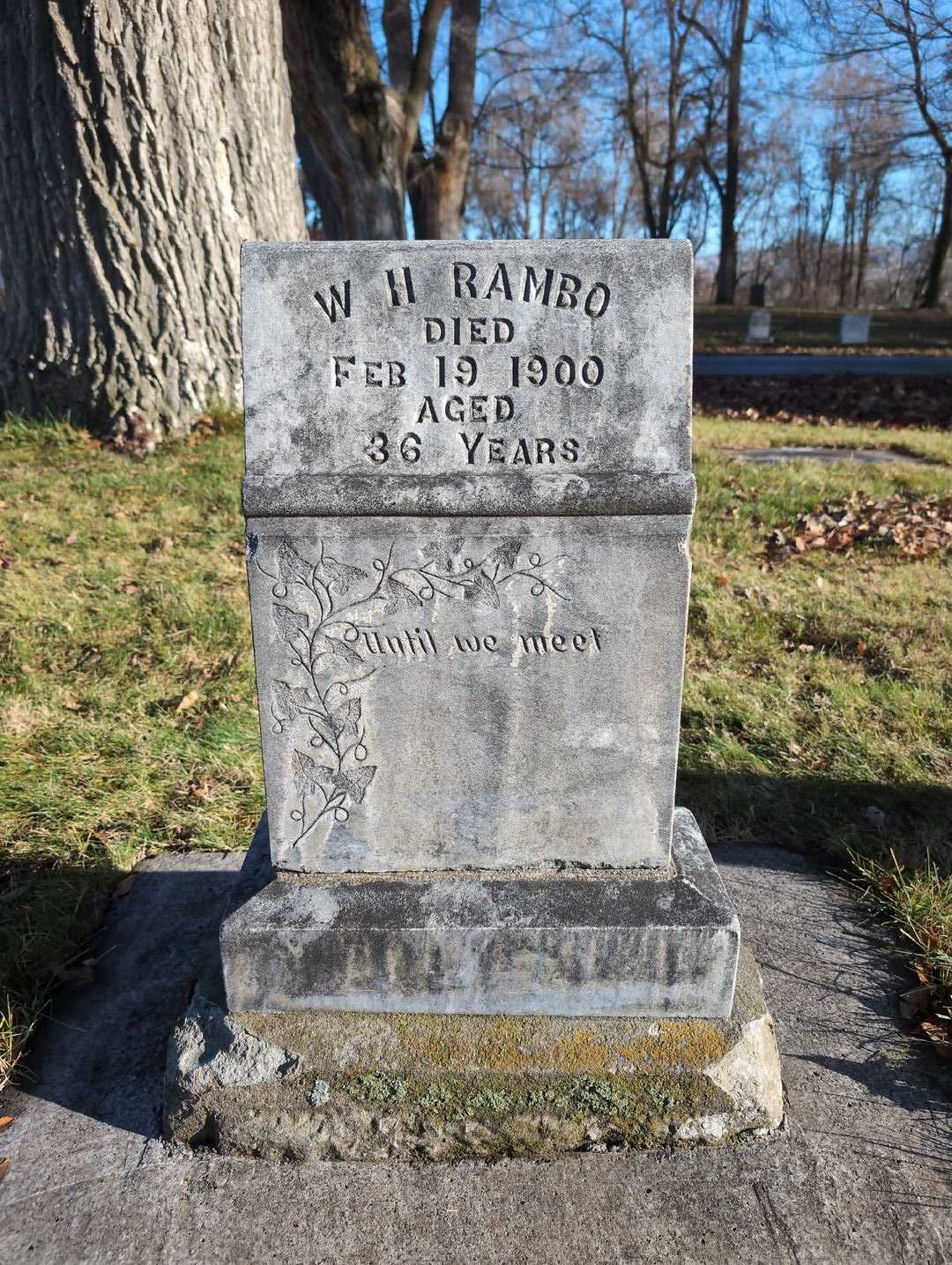 W. H. Rambo's grave. Photo 1
