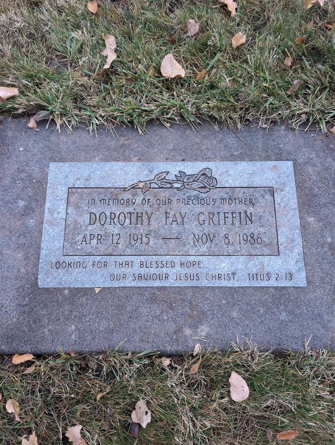 Dorothy Fay Griffin's grave. Photo 3