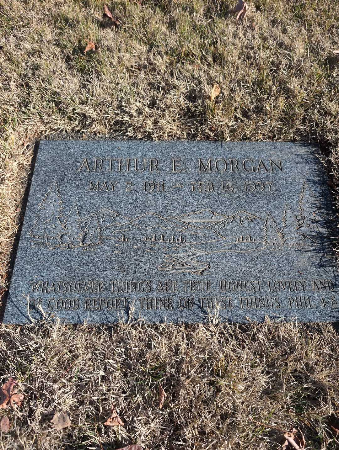 Arthur Elmer Morgan's grave. Photo 3