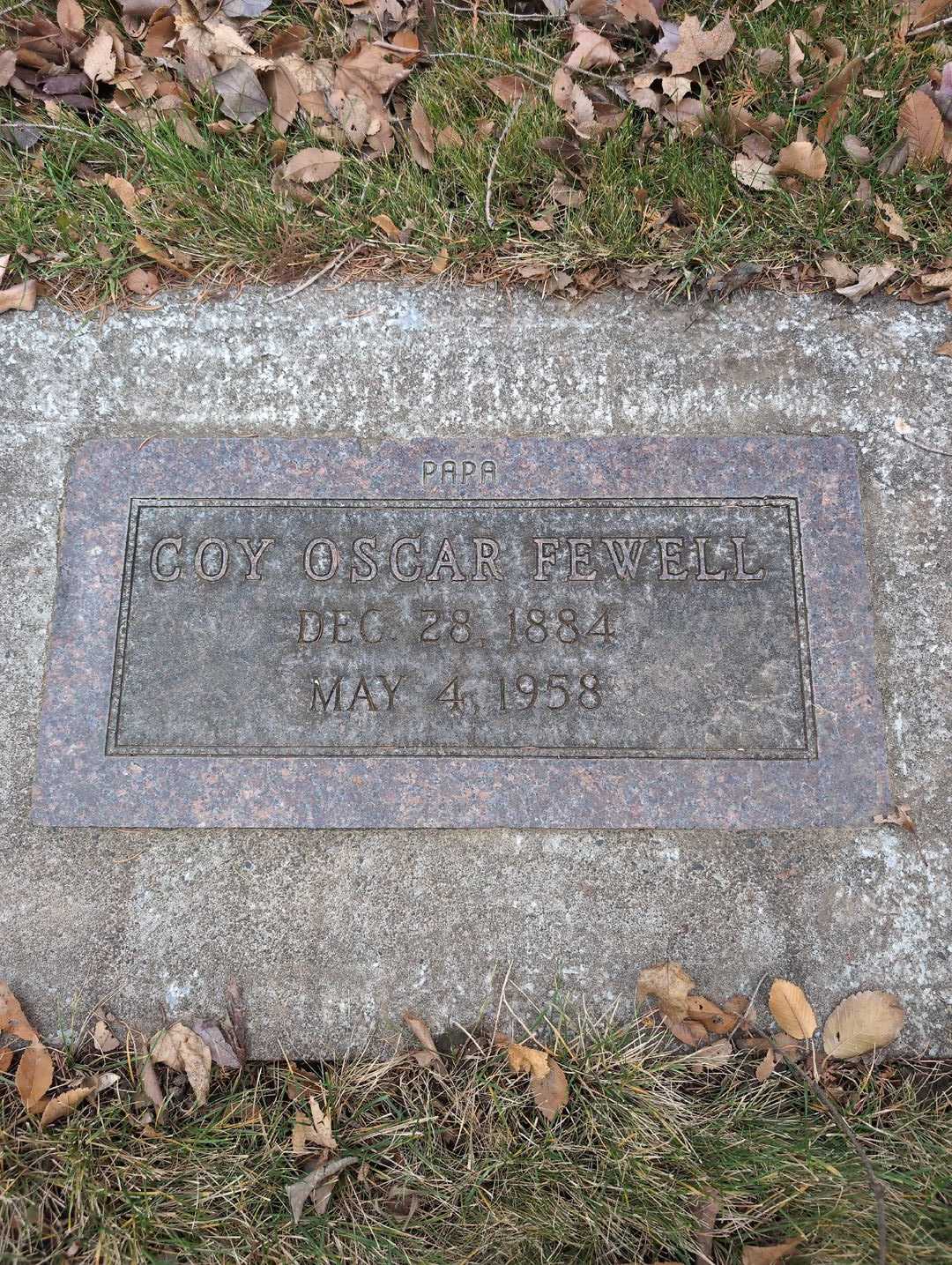 Coy Oscar Fewell's grave. Photo 3