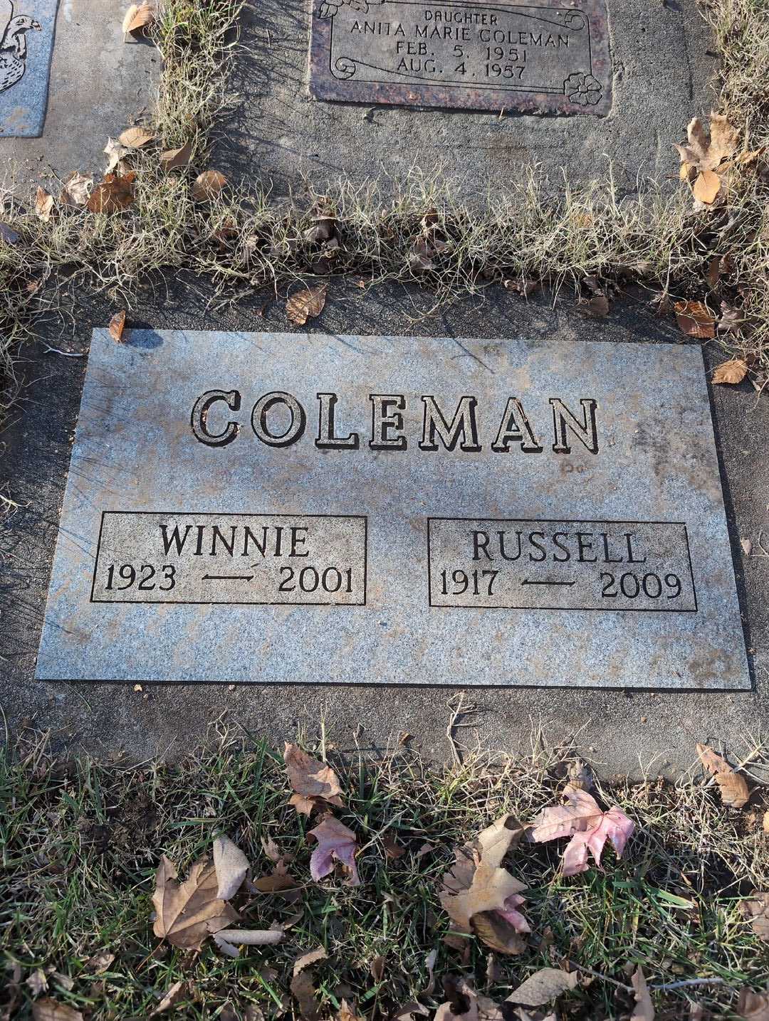 Winnifred "Winnie" Coleman's grave. Photo 5