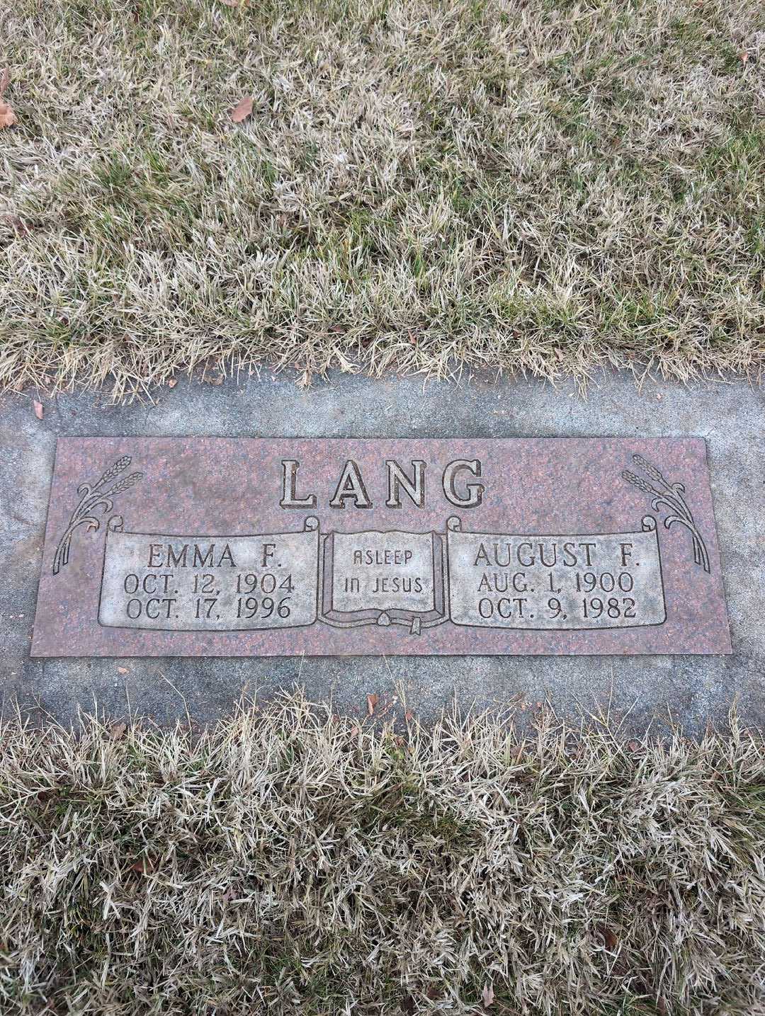 August F. Lang's grave. Photo 3