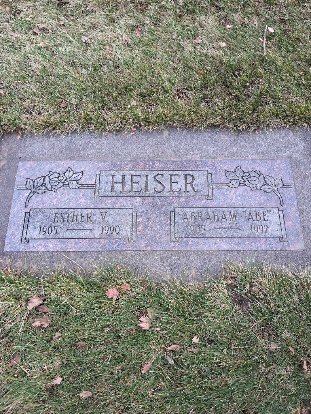 Abraham "Abe" Heiser's grave. Photo 3