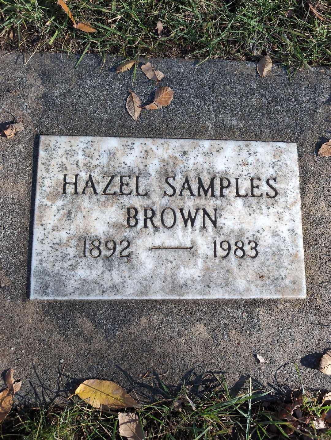 Hazel Samples Brown's grave. Photo 1