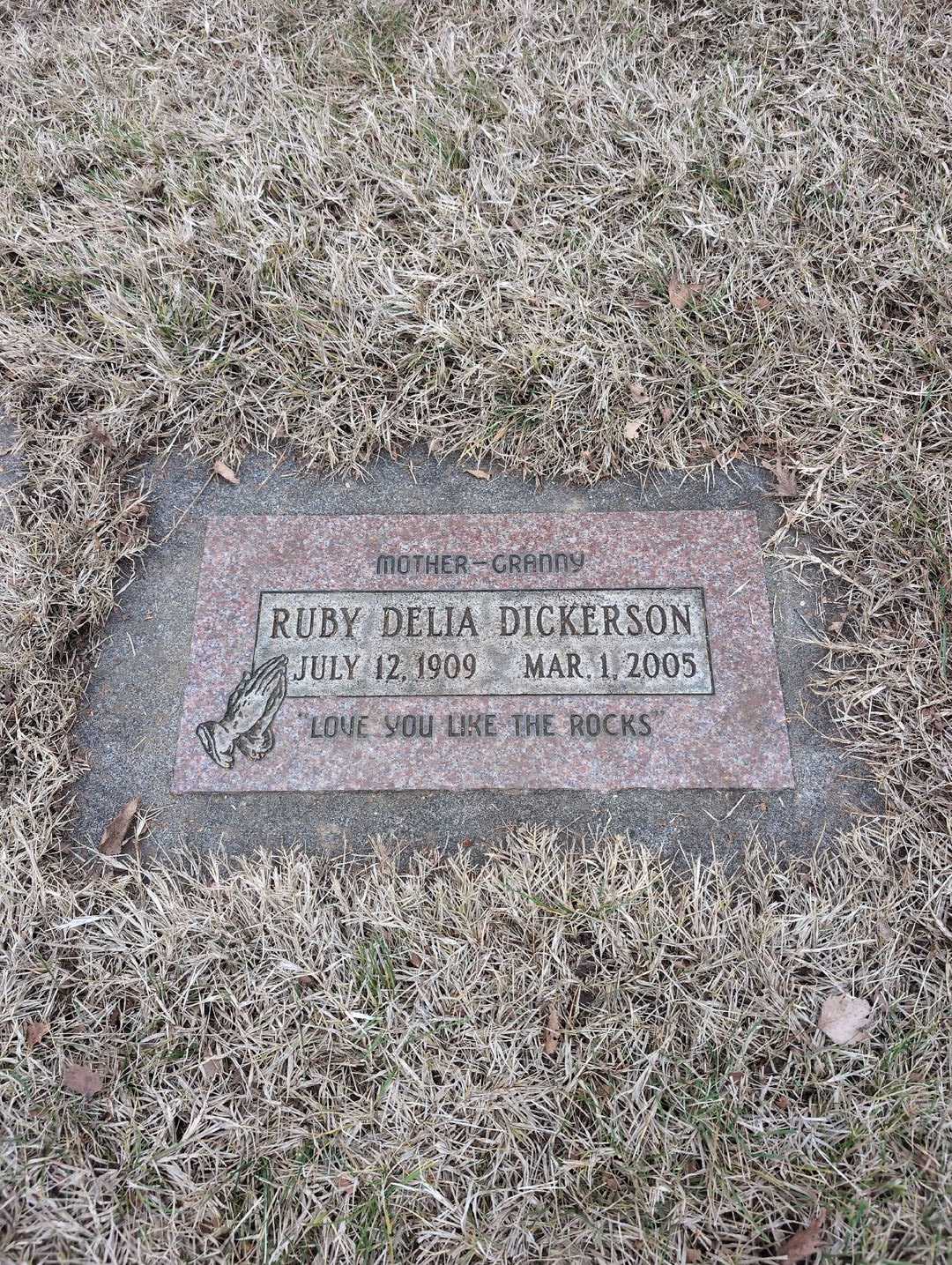 Ruby Delia Dickerson's grave. Photo 3