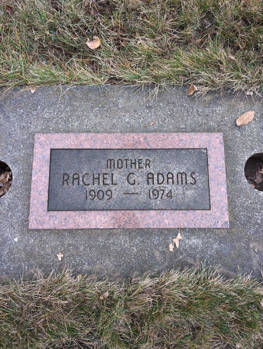 Rachel G. Adams's grave. Photo 3