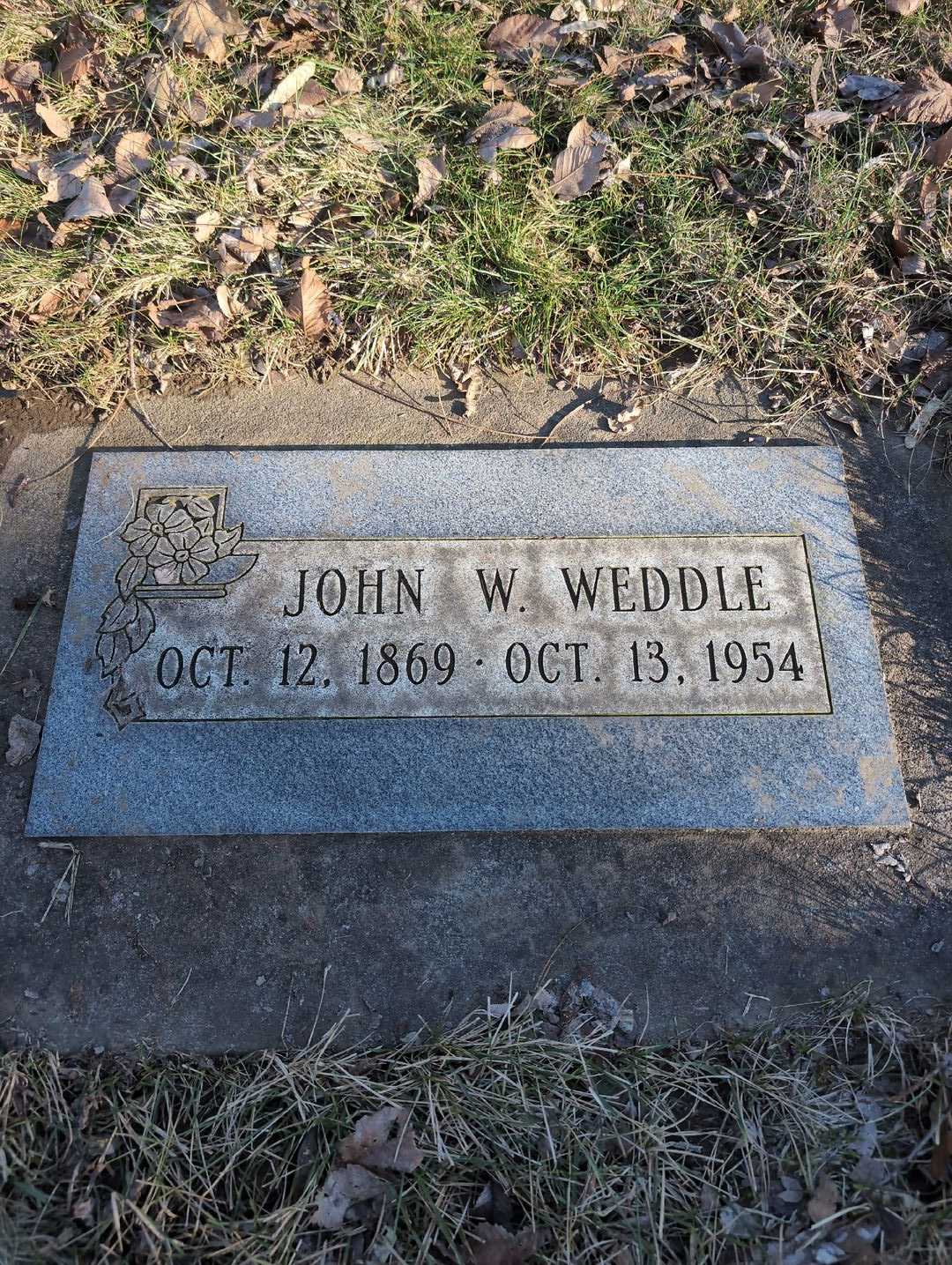 John Walter Weddle's grave. Photo 3