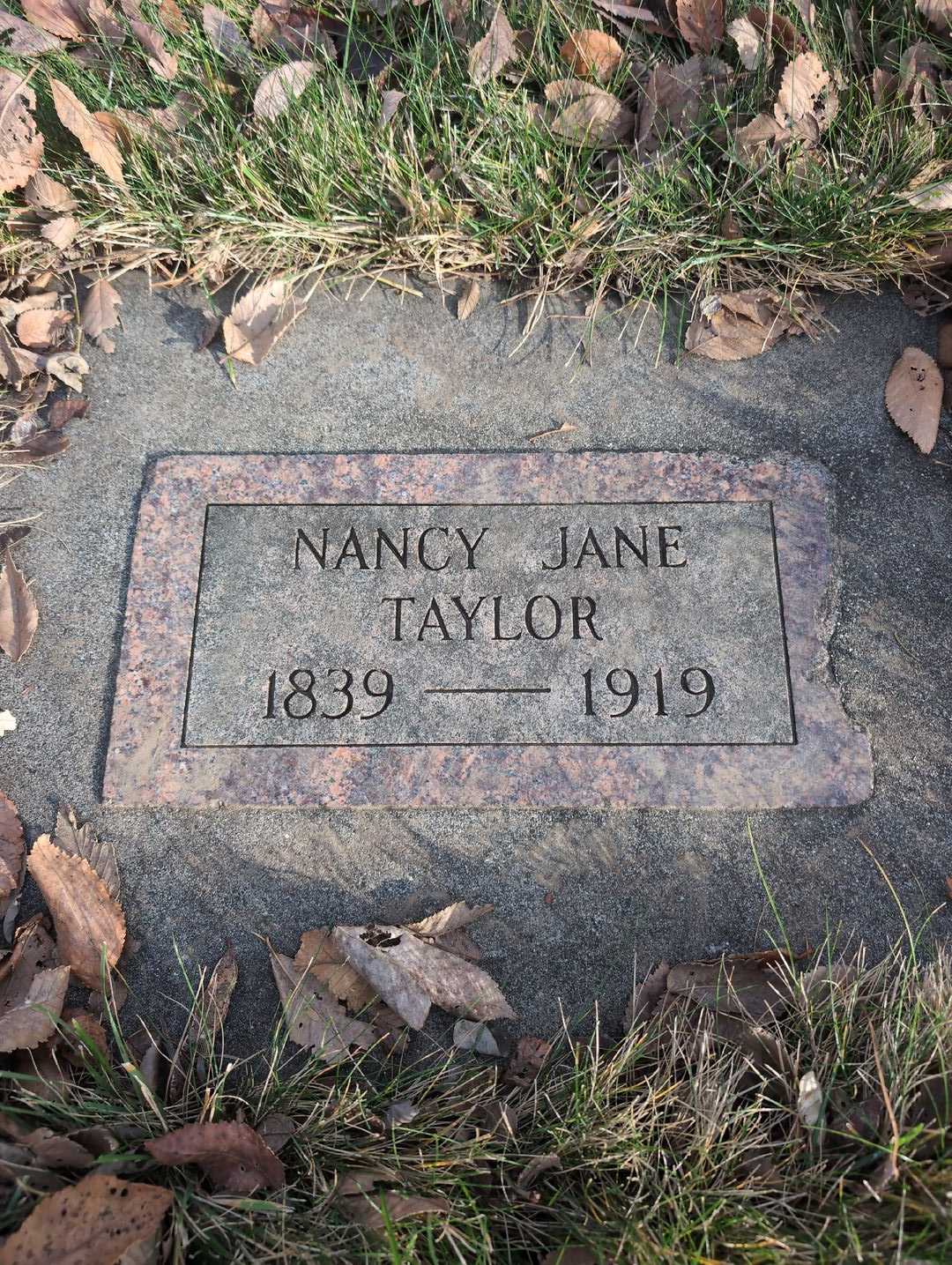 Nancy Jane Taylor's grave. Photo 1