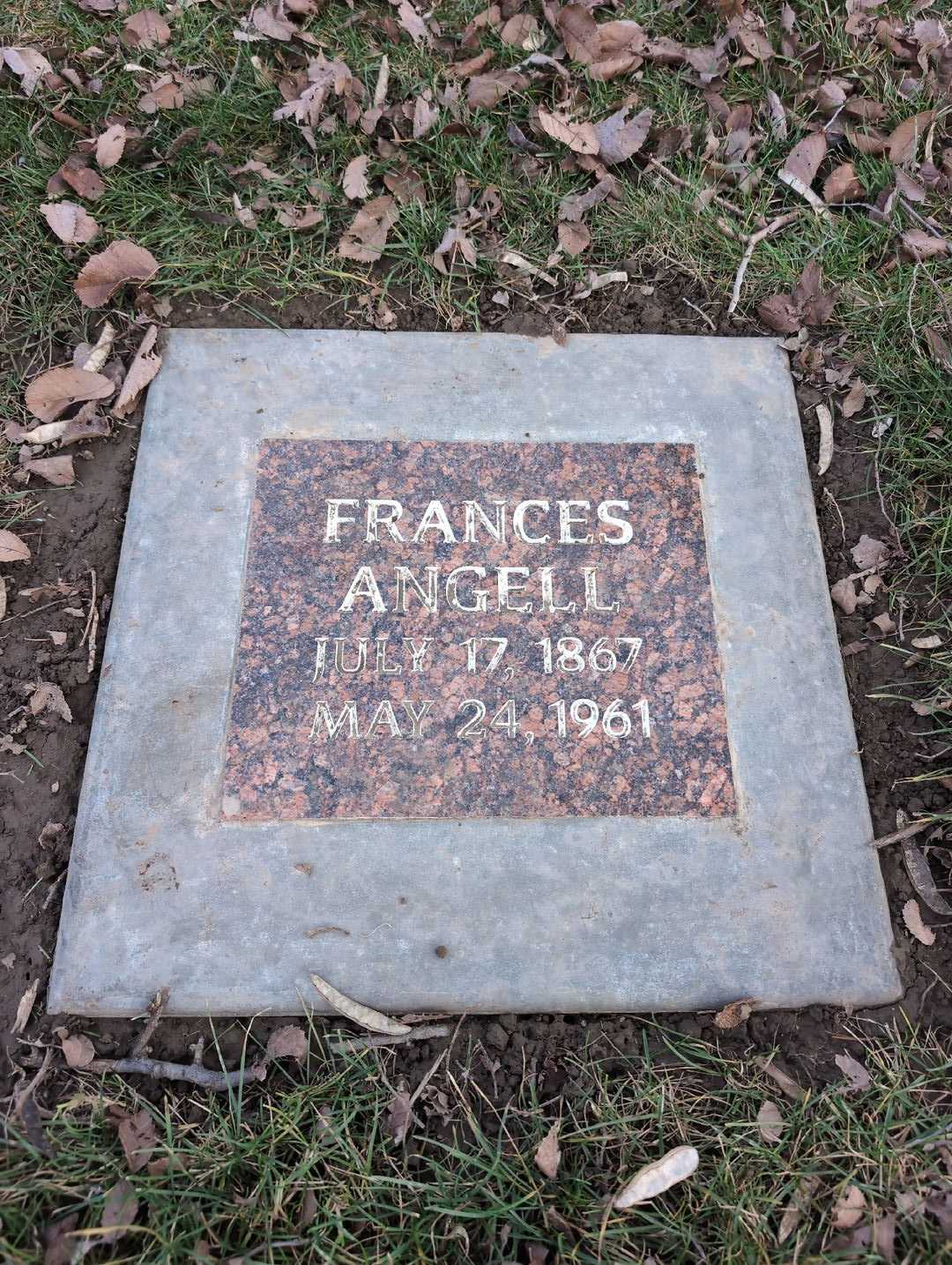 Frances E. Angell's grave. Photo 3