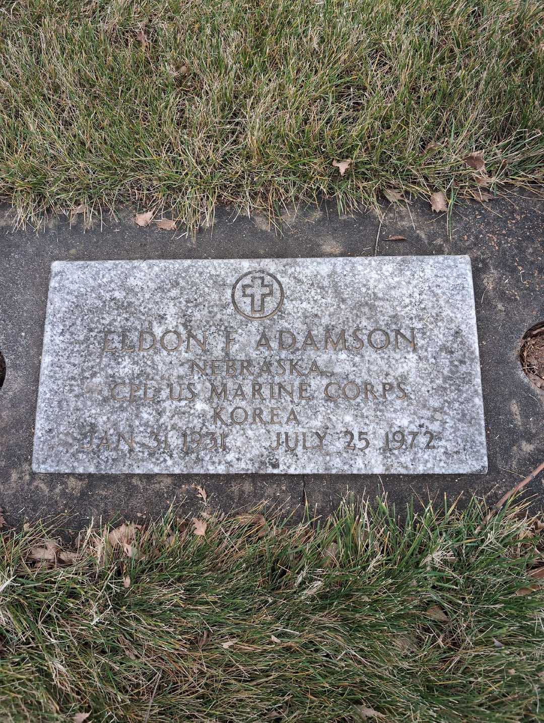 Eldon F. Adamson's grave. Photo 3