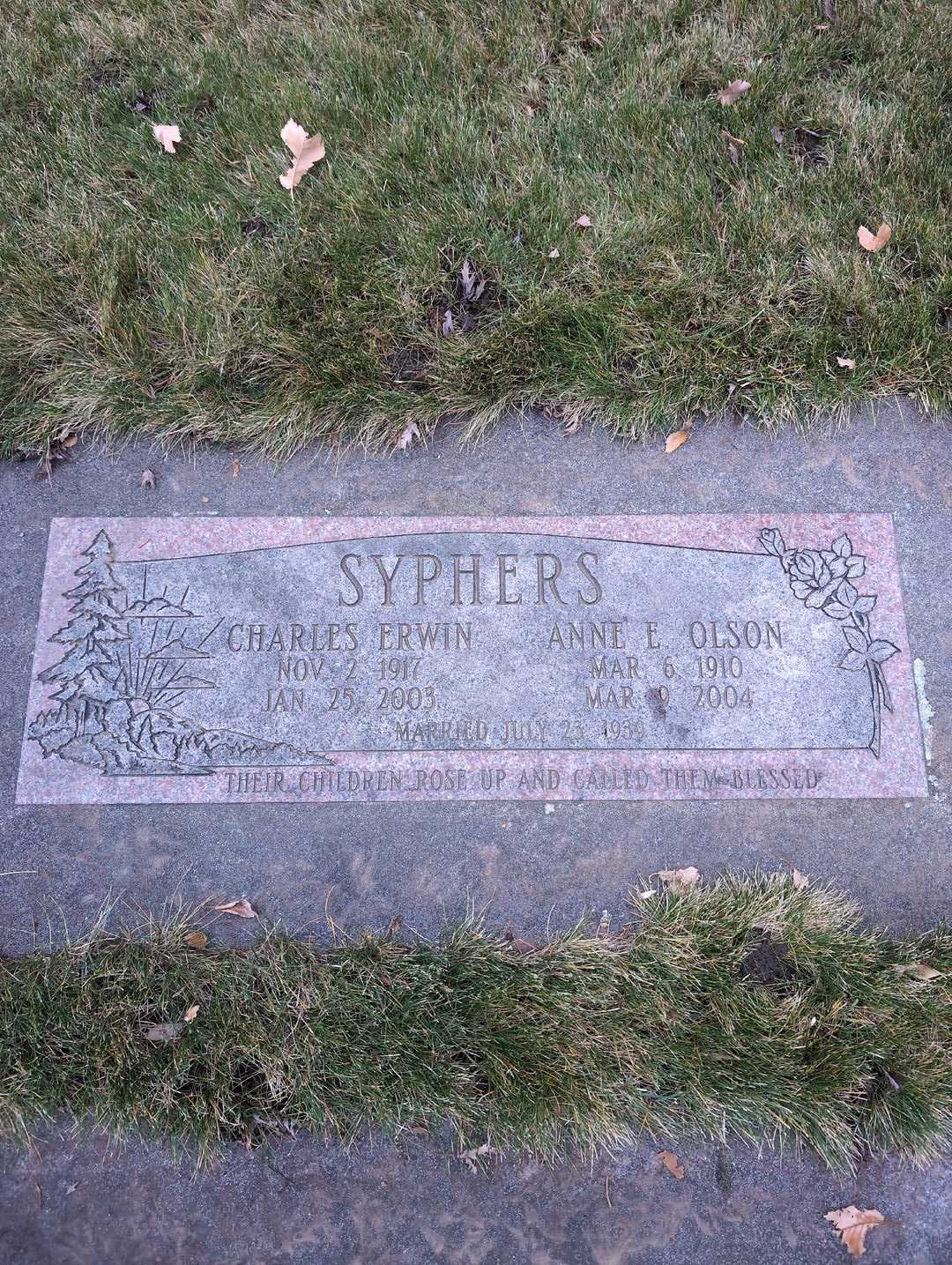 Anne E. Olson Syphers's grave. Photo 3