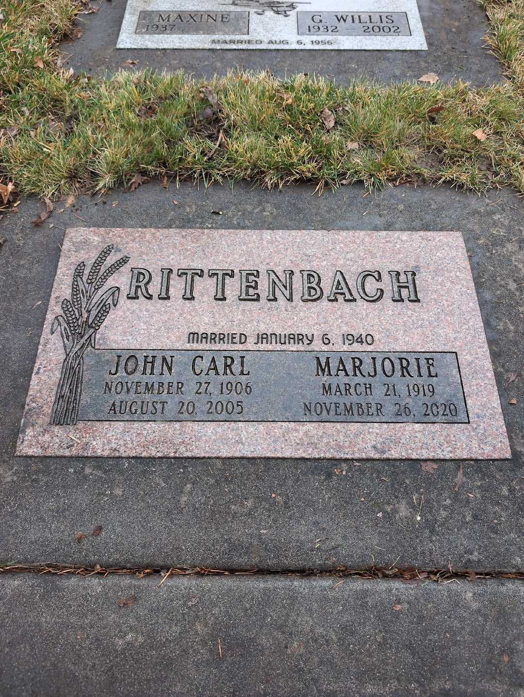 John Carl Rittenbach's grave. Photo 3