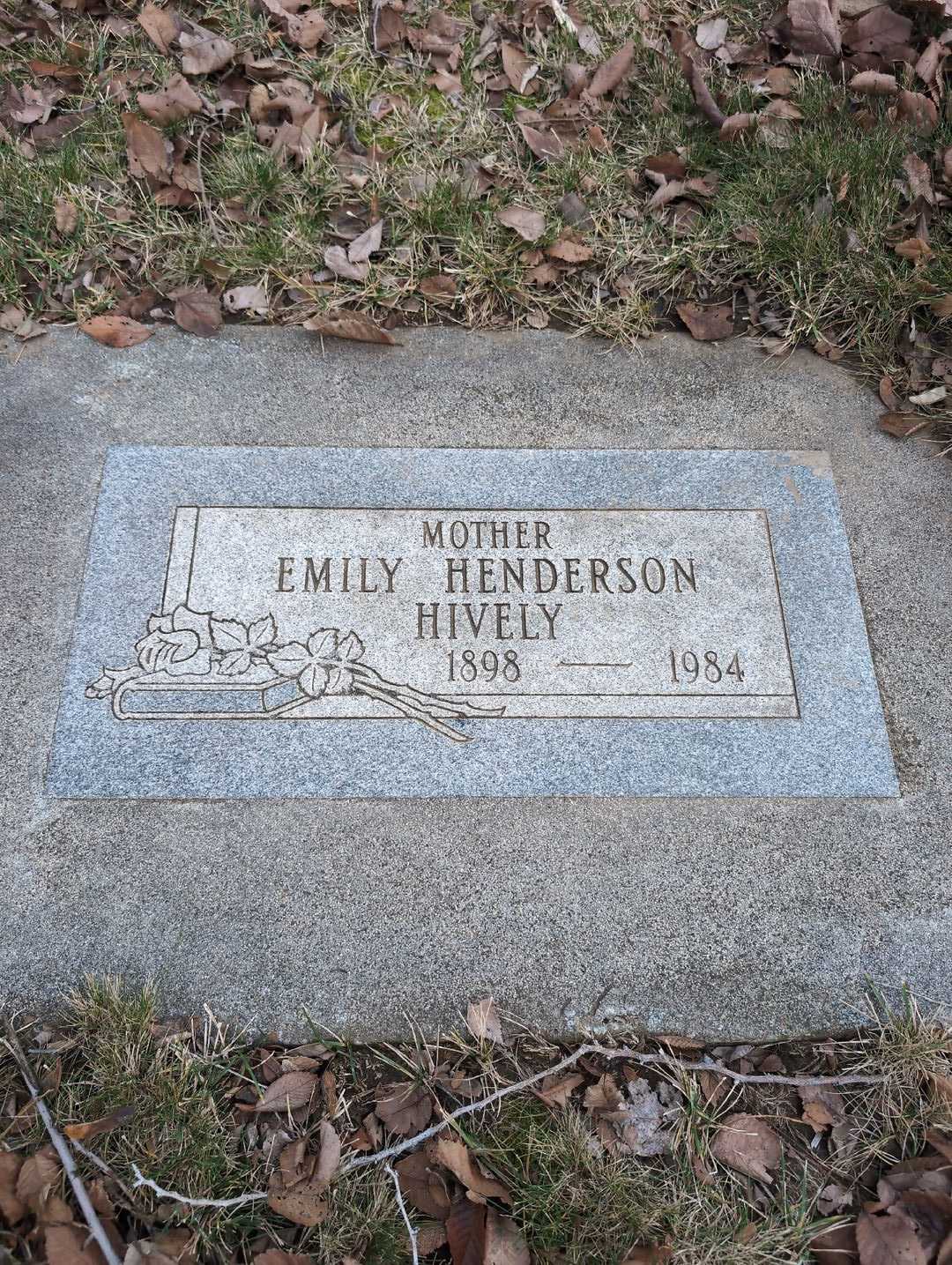 Emily Henderson Hively's grave. Photo 3