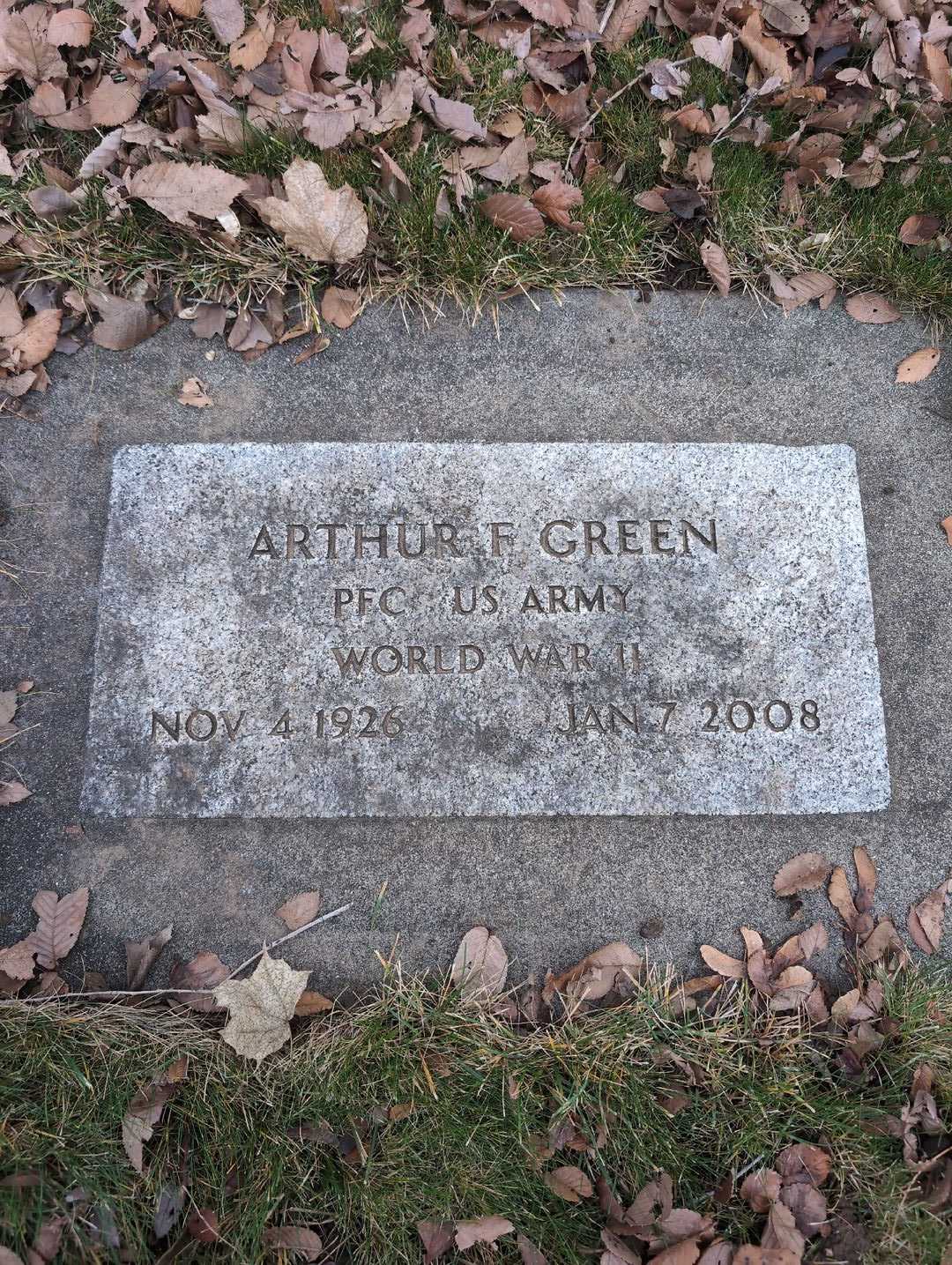 Arthur F. Green's grave. Photo 3