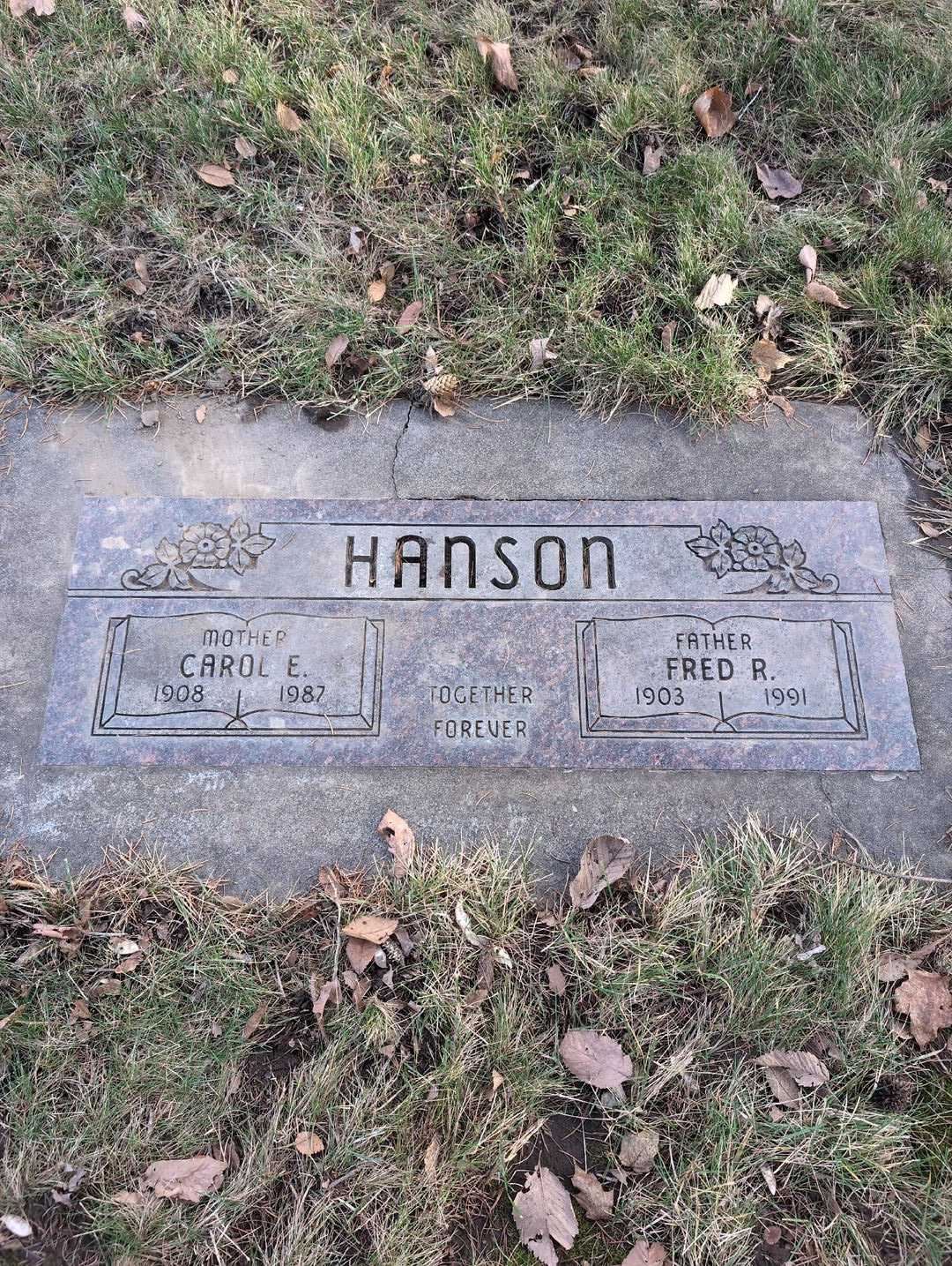 Fred R. Hanson's grave. Photo 3