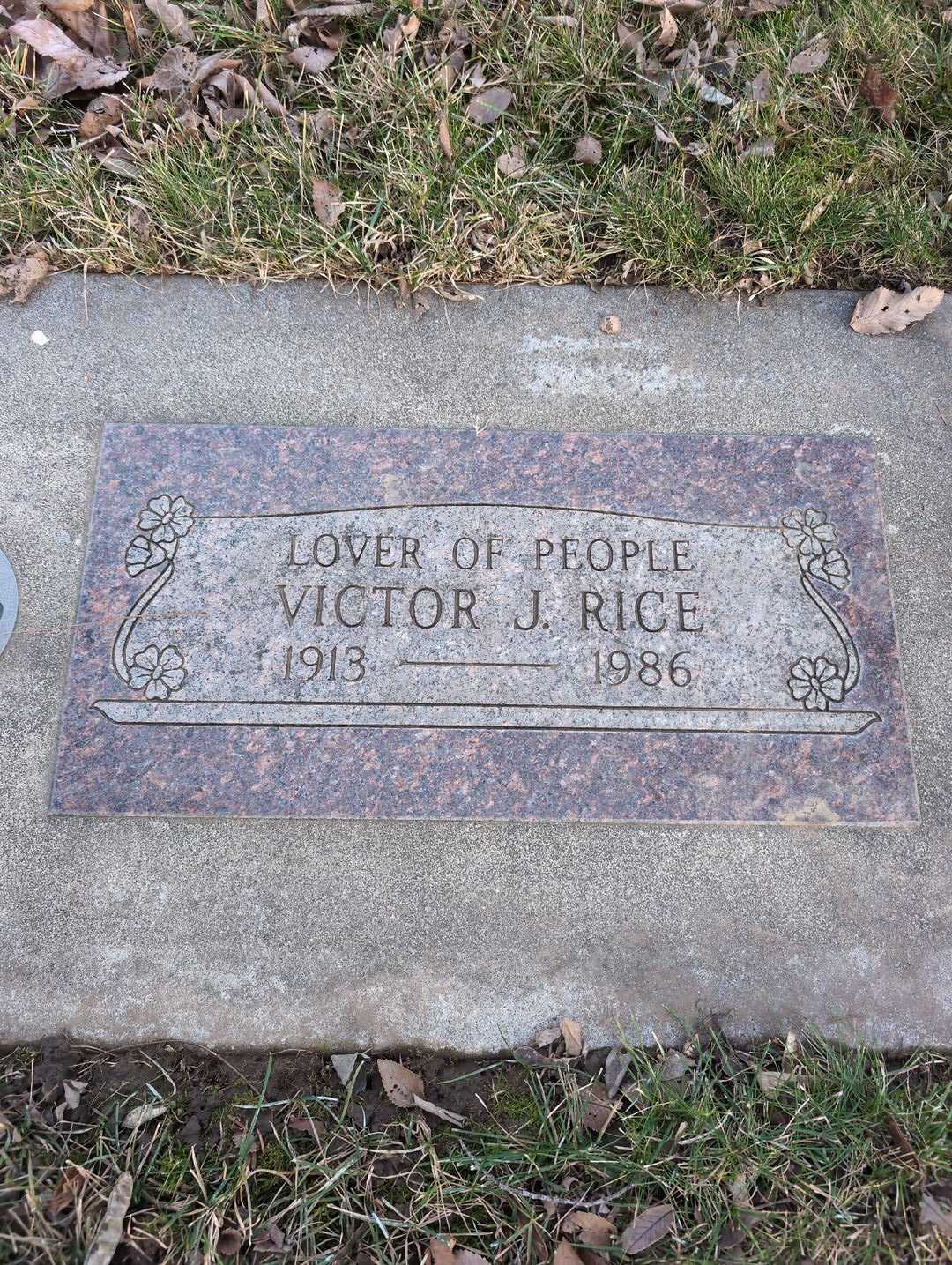 Victor J. Rice's grave. Photo 3