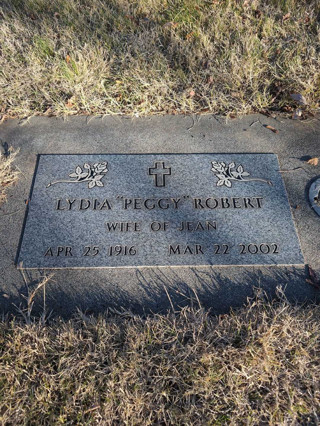 Lydia "Peggy" Robert's grave. Photo 3